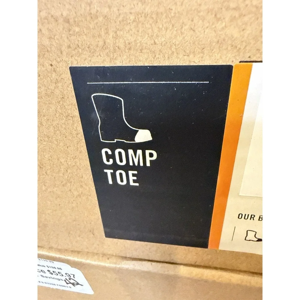 Bogs Shale Work Boots Gray Leather Mid Comp Toe Waterproof Lace Up Size 10 New